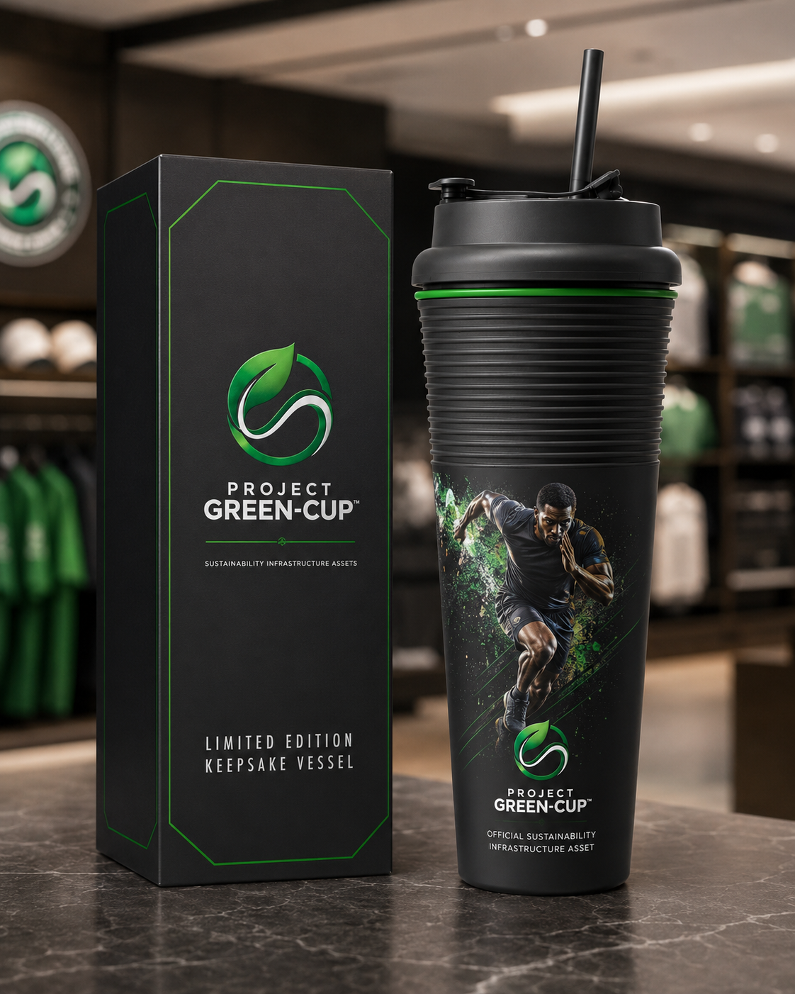 Limited-edition Project Green-Cup vessel with retail packaging