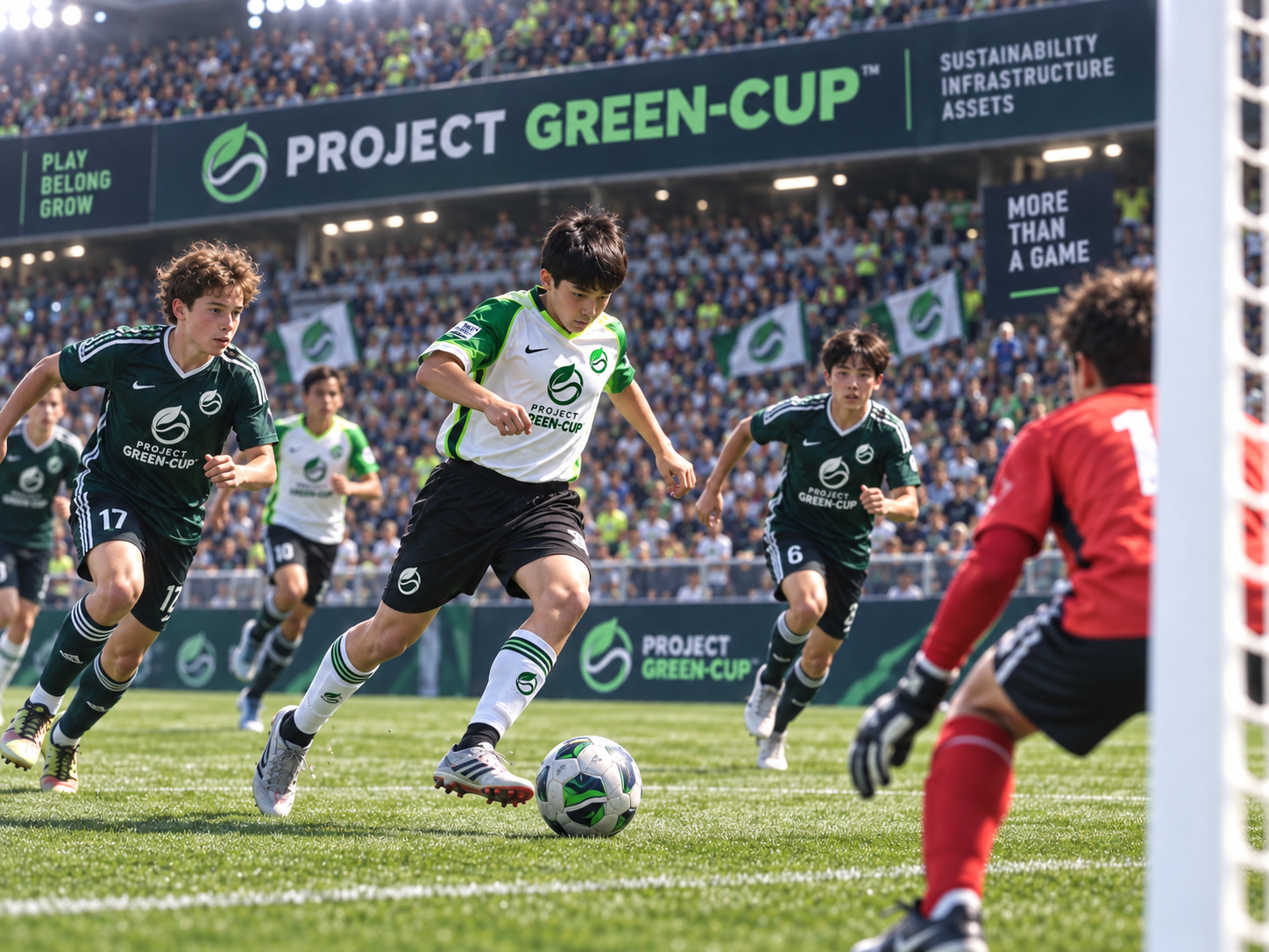 Youth soccer match with Project Green-Cup sponsorship